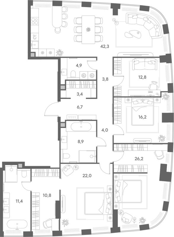 Продажа 4-комн квартиры в новостройке Москва г., Новослободская ул.,  к. 2