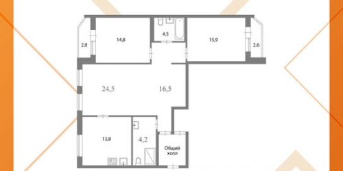 3-комн квартира ул Гаккелевская,  д. 18,  к. 3