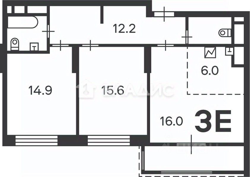 Продажа 3-комн квартиры на вторичном рынке Клинская улица, 2Ак7