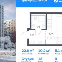 Продажа 1-комн квартиры на вторичном рынке Видное г, Мисайлово пгт, Героя России Филипова (Пригород Лесное) ул,  д. 8