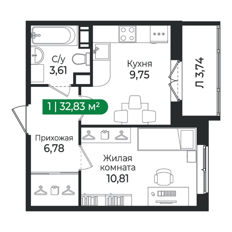 Продажа 1-комн квартиры в новостройке Сертолово г., Дмитрия Кожемякина ул.,  к. 4