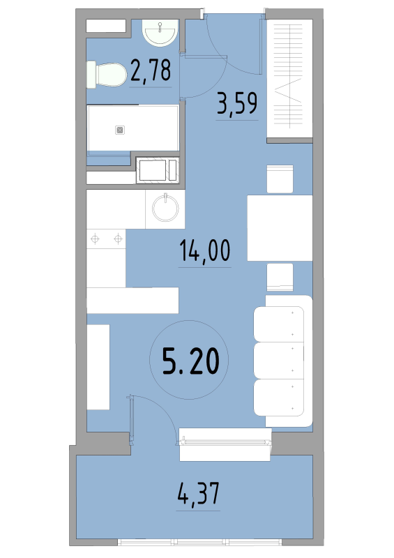 Продажа студии Санкт-Петербург г., 3-й Рабфаковский пер.,  к. 1