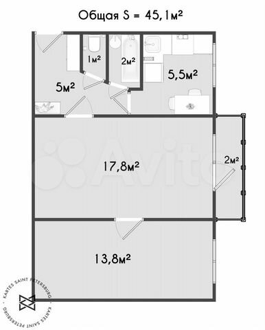Продажа 2-комн квартиры на вторичном рынке улица Солдата Корзуна,  д. 13