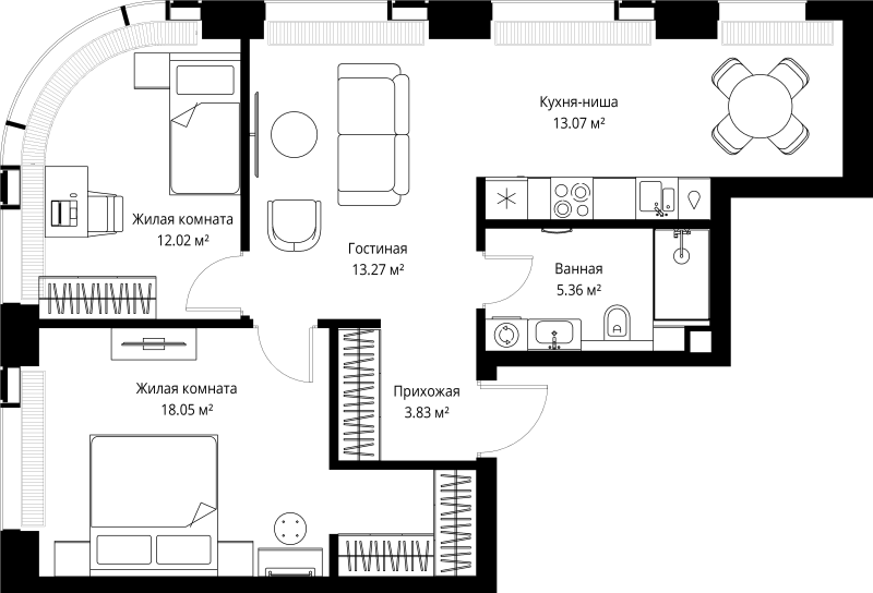 Продажа 2-комн квартиры в новостройке Москва г., Верейская ул.,  к. 2.2