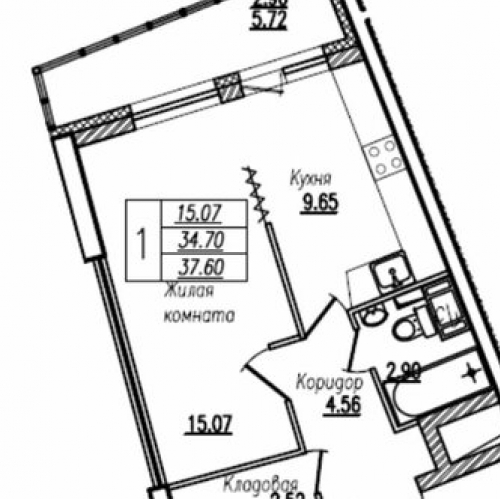 1-комн квартира ул Кустодиева,  д. 5,  к. 1 стр 1