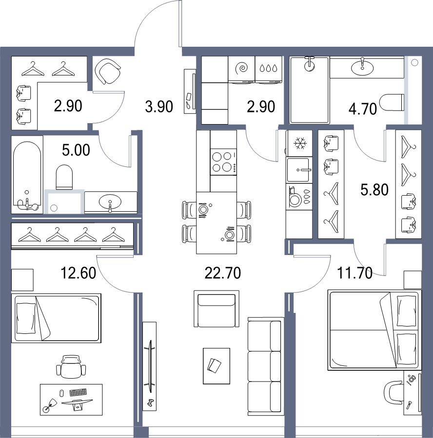 Продажа 2-комн квартиры в новостройке Москва г., Ленинградское ш.,  к. 6.3