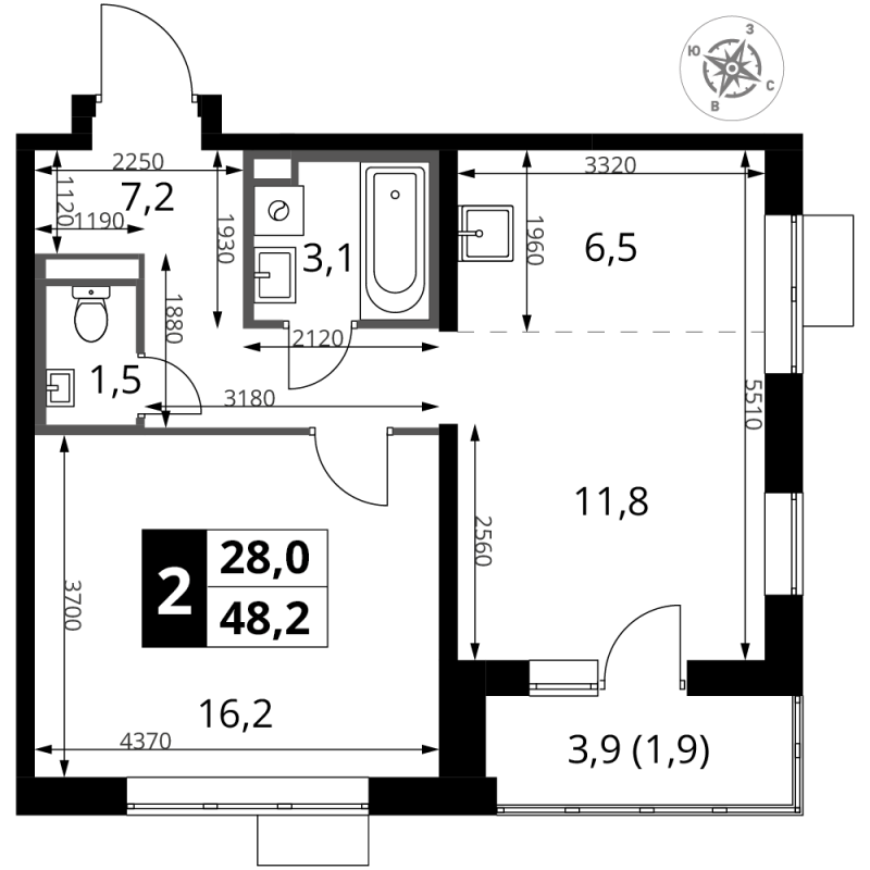 Продажа 1-комн квартиры в новостройке Сапроново д., Калиновая ул.,  к. 3