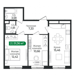Продажа 2-комн квартиры в новостройке Сертолово г., Дмитрия Кожемякина ул.,  к. 4