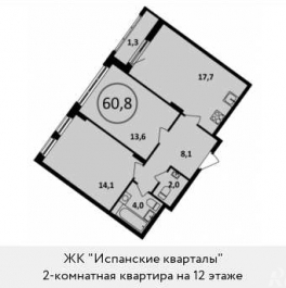 Продажа 2-комн квартиры в новостройке Николо-Хованское, Испанские Кварталы, 2, корп.5/4