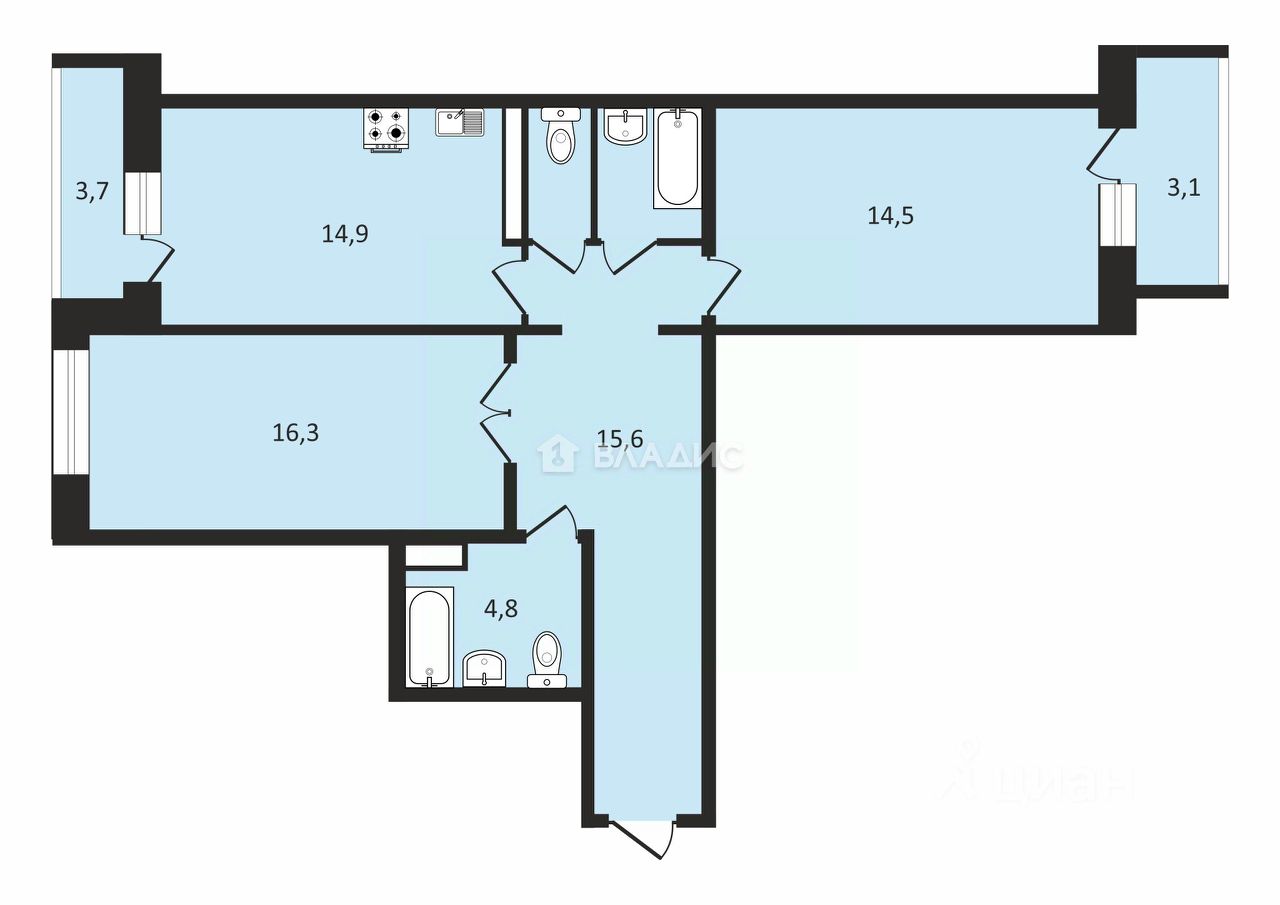 Продажа 2-комн квартиры на вторичном рынке Варшавская улица, 23к2