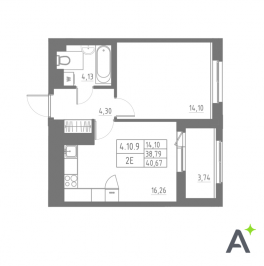 Продажа 1-комн квартиры в новостройке Шушары п., Школьная ул.,  к. 1