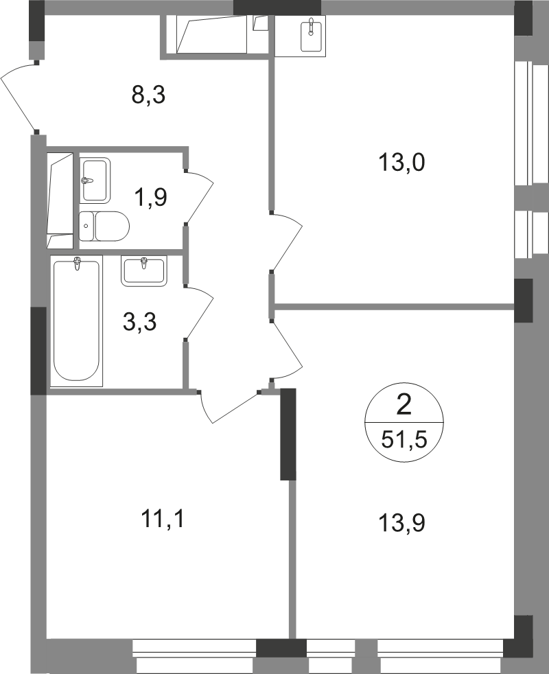 Продажа 2-комн квартиры в новостройке Московский г., Бианки ул.,  к. 9.3