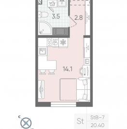 Продажа студии Санкт-Петербург г., Муринская дор.,  к. 18.4