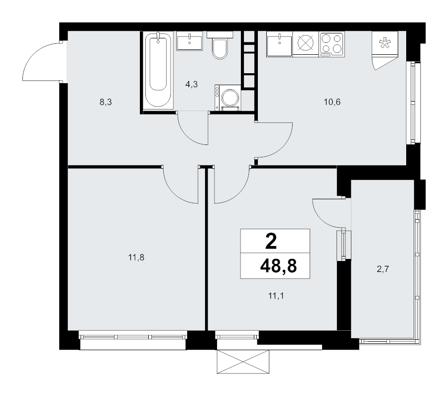 Продажа 2-комн квартиры в новостройке Коммунарка п., Эдварда Грига ул.,  к. 18.1.3