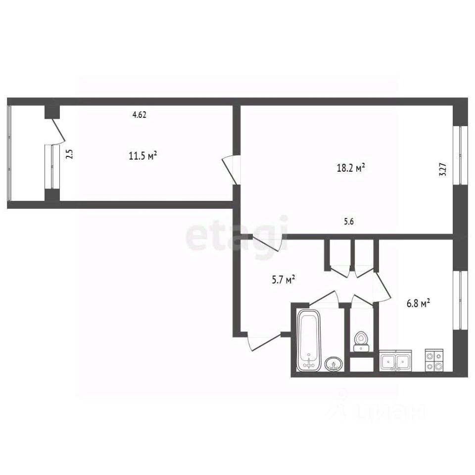 Продажа 2-комн квартиры на вторичном рынке улица Бестужевых, 25А