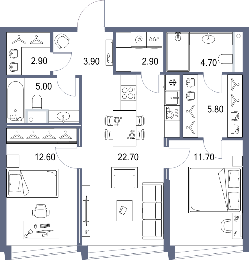 Продажа 2-комн квартиры в новостройке Москва г., Ленинградское ш.,  к. 6.3