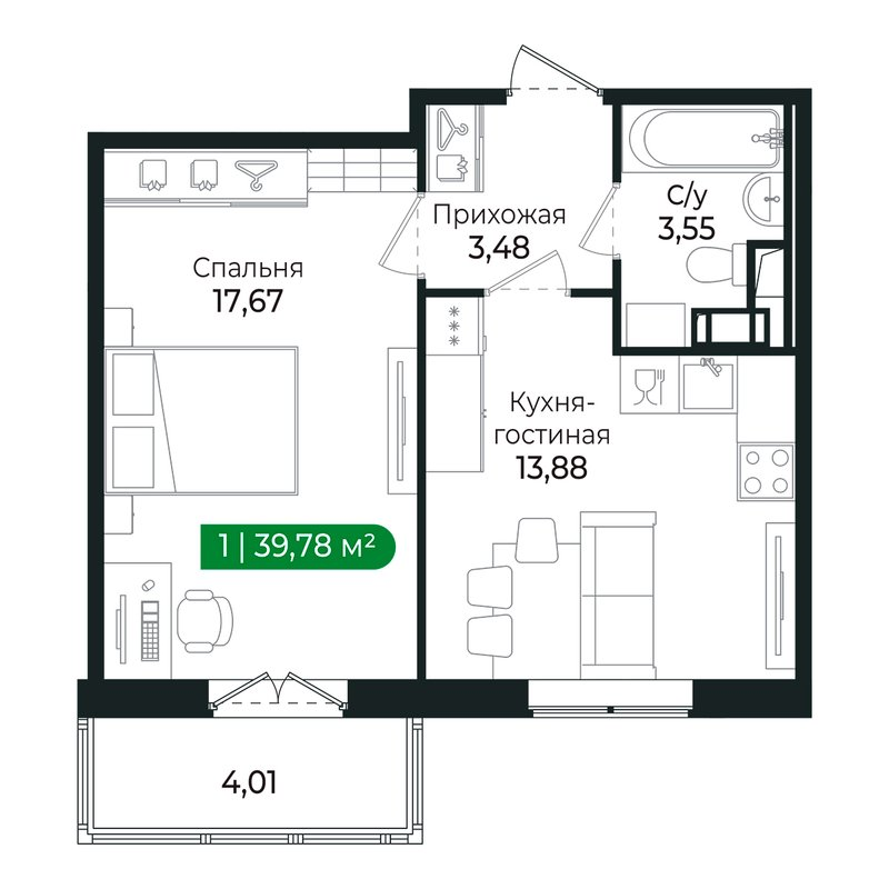 Продажа 1-комн квартиры в новостройке Сертолово г., Дмитрия Кожемякина ул.,  к. 3