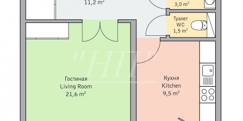 1-комн квартира Детская ул ,  д. 18