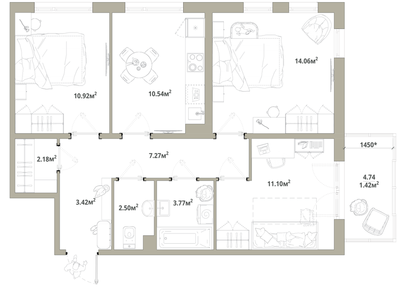 Продажа 3-комн квартиры в новостройке Новоселье п., Центральная ул.,  к. 3.2-3
