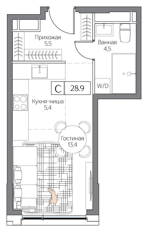 Продажа студии Проектируемый 4062-й проезд,  к. Terra
