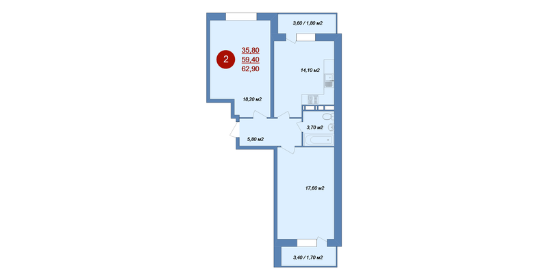 Продажа 2-комн квартиры в новостройке Островцы д.,  к. 15