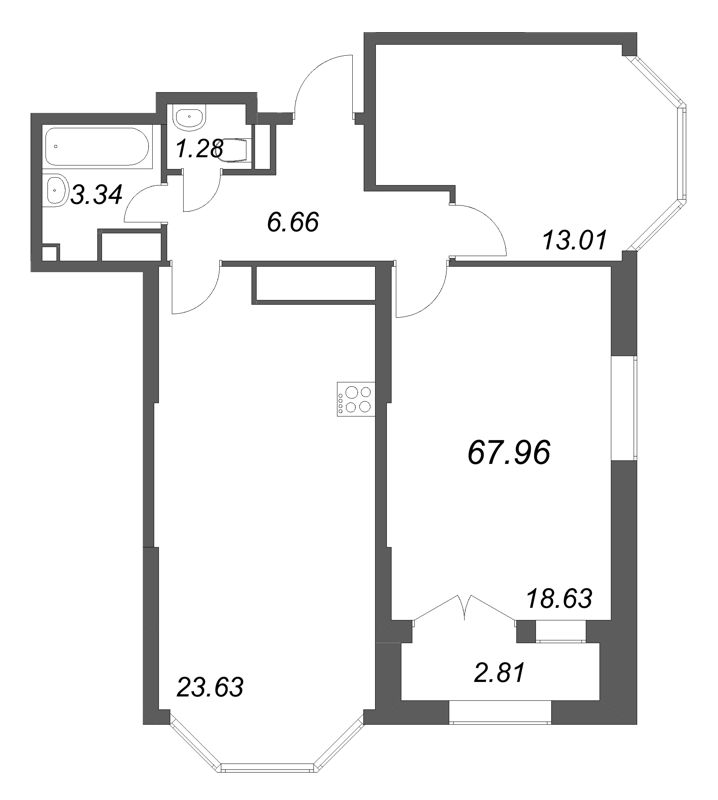 Продажа 2-комн квартиры в новостройке Санкт-Петербург г., Октябрьская наб.,  к. 7