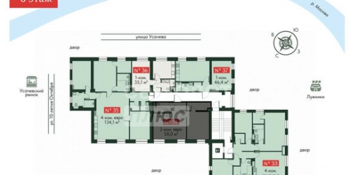 2-комн квартира Усачёва улица,  д. 64