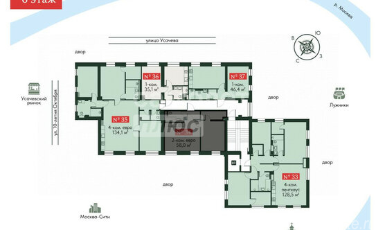 Продажа 2-комн квартиры на вторичном рынке Усачёва улица,  д. 64