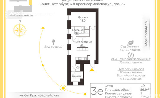 Продажа 2-комн квартиры на вторичном рынке Красноармейская 6-я ул,  д. 23