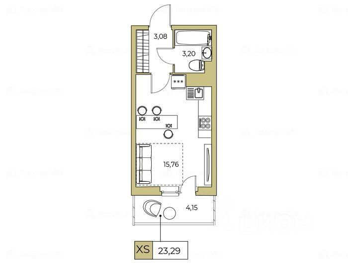 Аренда студии улица Русановская, 24
