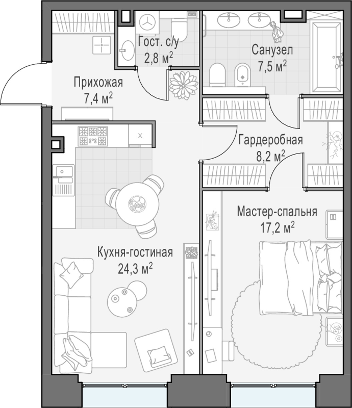 Продажа 1-комн квартиры в новостройке Москва г., Сергея Макеева ул.,  к. A