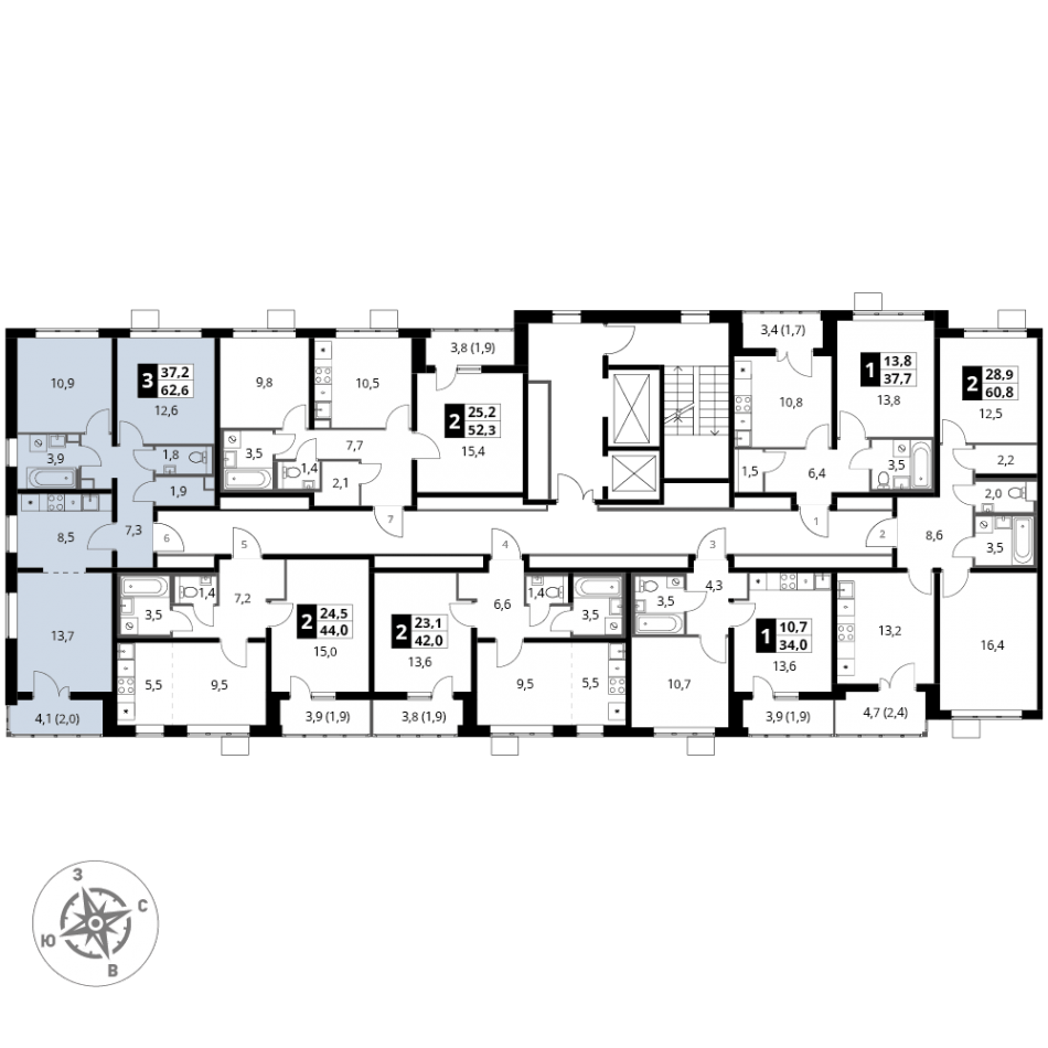 Продажа 3-комн квартиры в новостройке д. Тарычево, ул. Фруктовые сады, д. 2