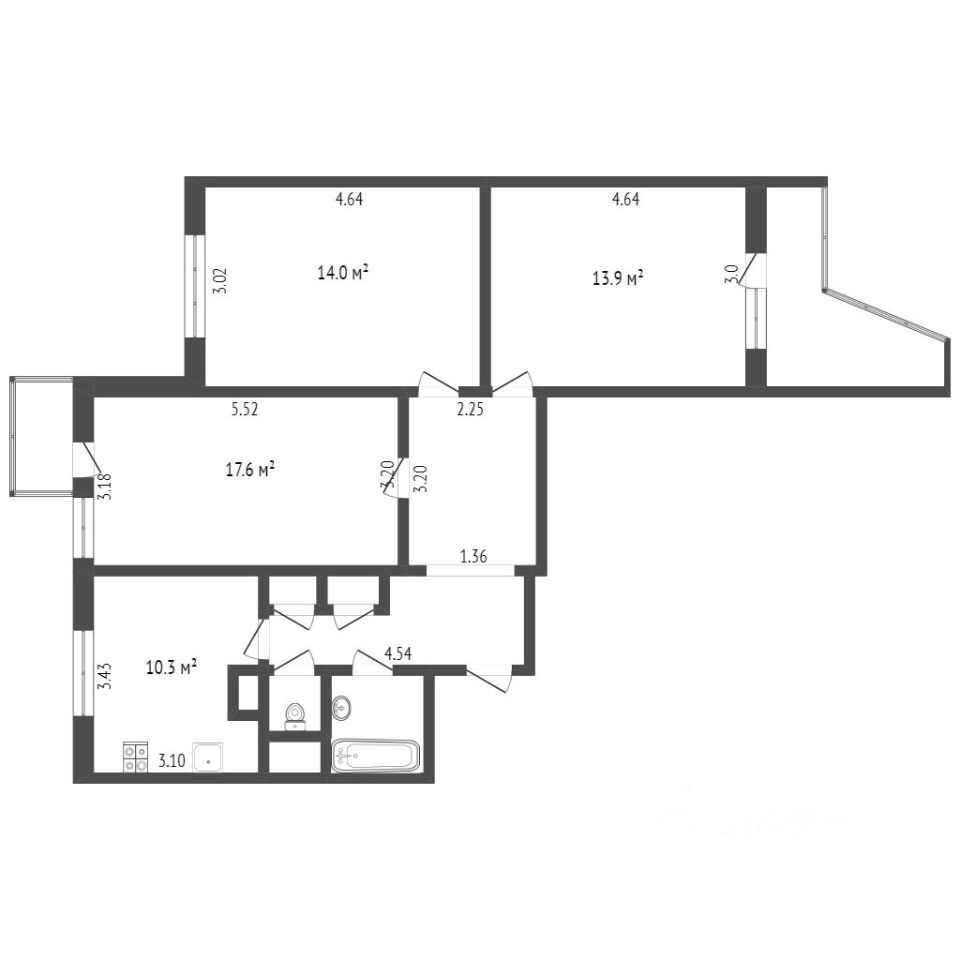 Продажа 3-комн квартиры на вторичном рынке улица Паустовского, 8К3