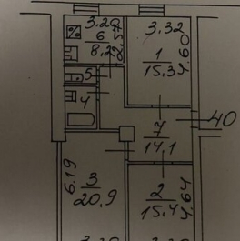 Аренда 3-комн квартиры на вторичном рынке ул Шкулёва,  д. 17А