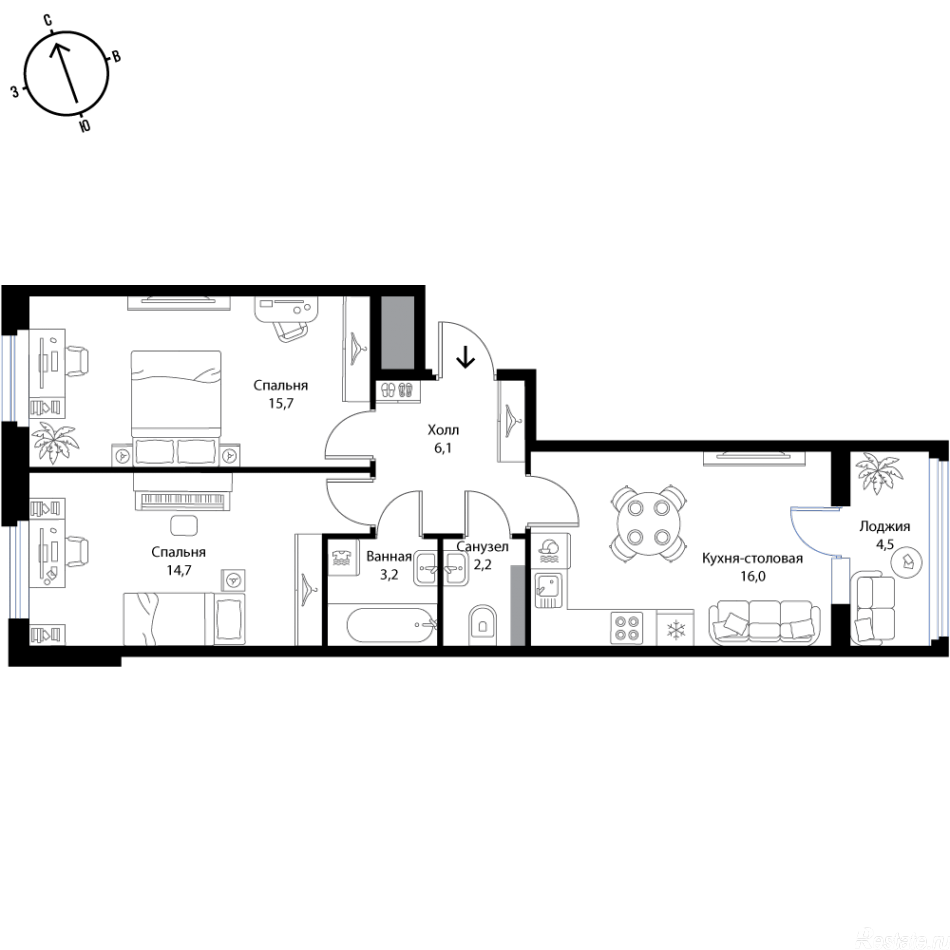 Продажа 3-комн квартиры в новостройке Ольгино, Ольгино, Ломоносовский район, Ленинградская область