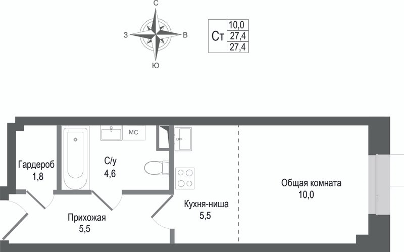 Продажа студии Королёв г.,  к. 2