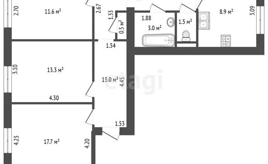 Продажа 3-комн квартиры на вторичном рынке Бабушкина ул,  д. 81,  к. 1