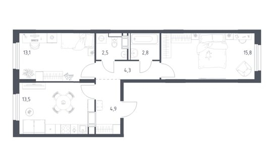 Продажа 2-комн квартиры на вторичном рынке Строитель, проезд № 5136,  д. 5