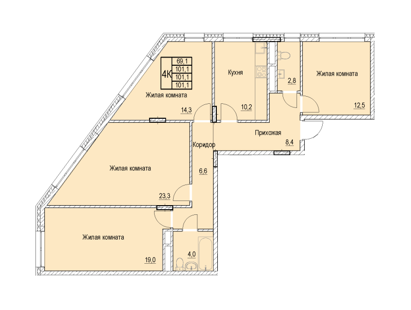 Продажа 4-комн квартиры в новостройке Мытищи г., Академика Каргина ул.,  к. 5