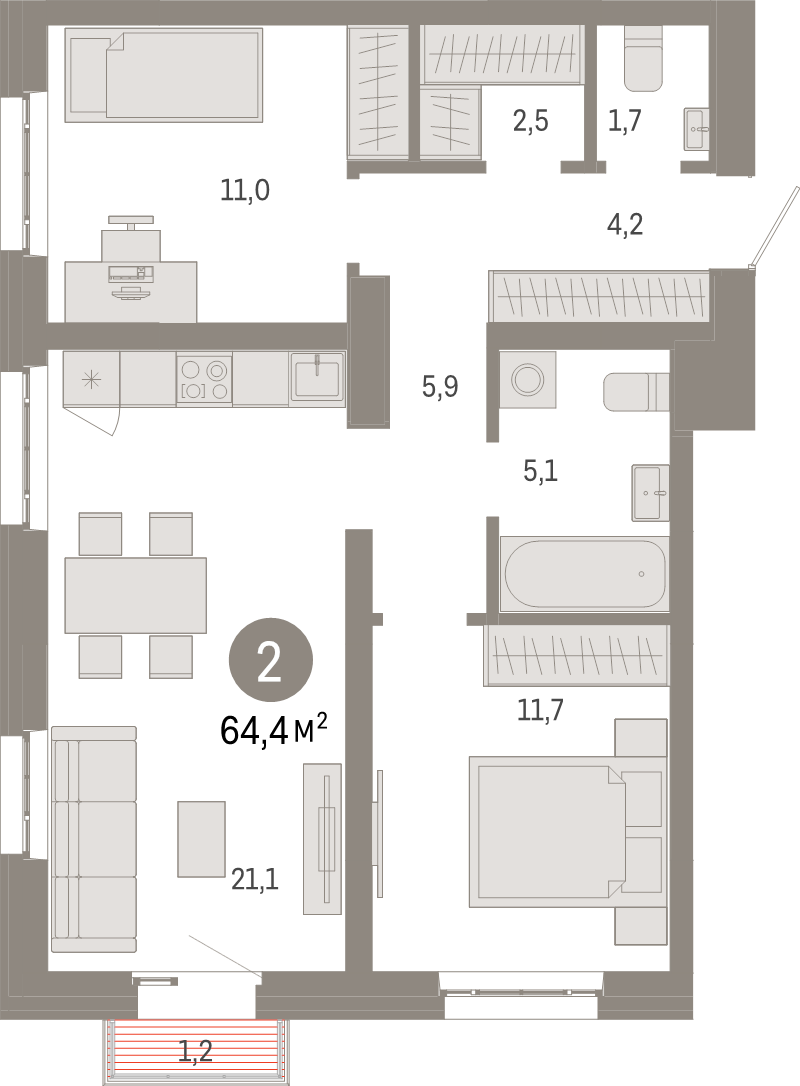 Продажа 2-комн квартиры в новостройке Москва г., Тагильская ул.,  к. 1