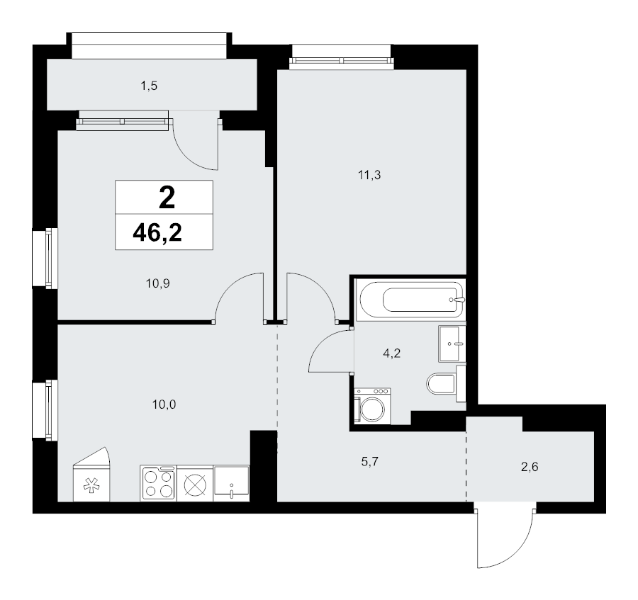 Продажа 2-комн квартиры в новостройке Прокшино д., Проектируемый проезд № 7029,  к. 9.4