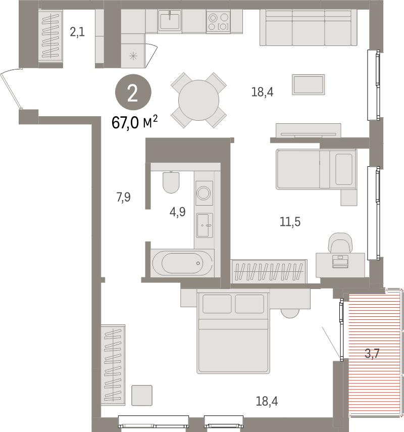 Продажа 2-комн квартиры в новостройке Новоселье п., Петропавловская ул.,  к. 3