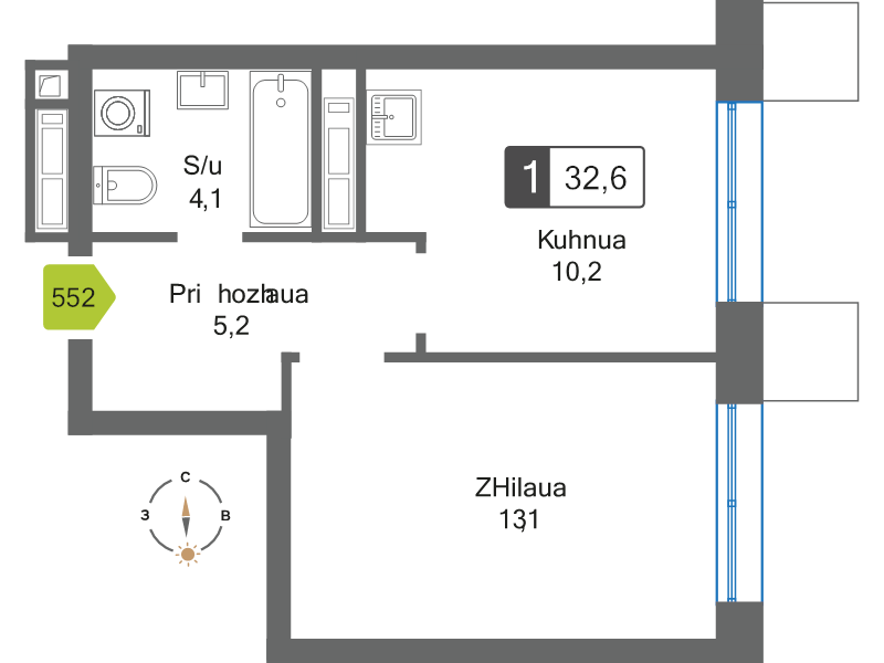 Продажа 1-комн квартиры в новостройке Красногорск г., Черневская ул.,  к. 1