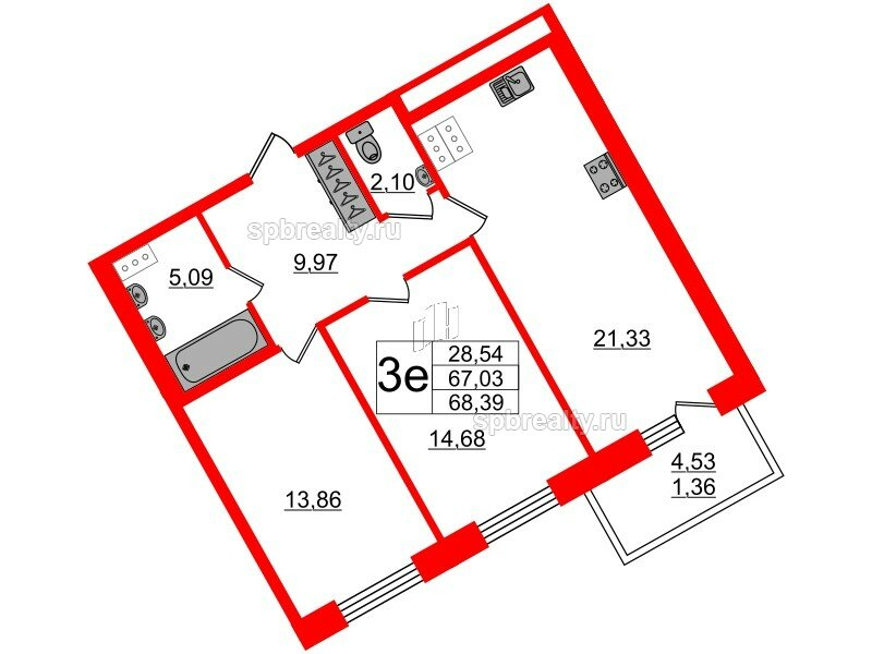 Продажа 2-комн квартиры в новостройке Малодетскосельский пр.40,  д. 40