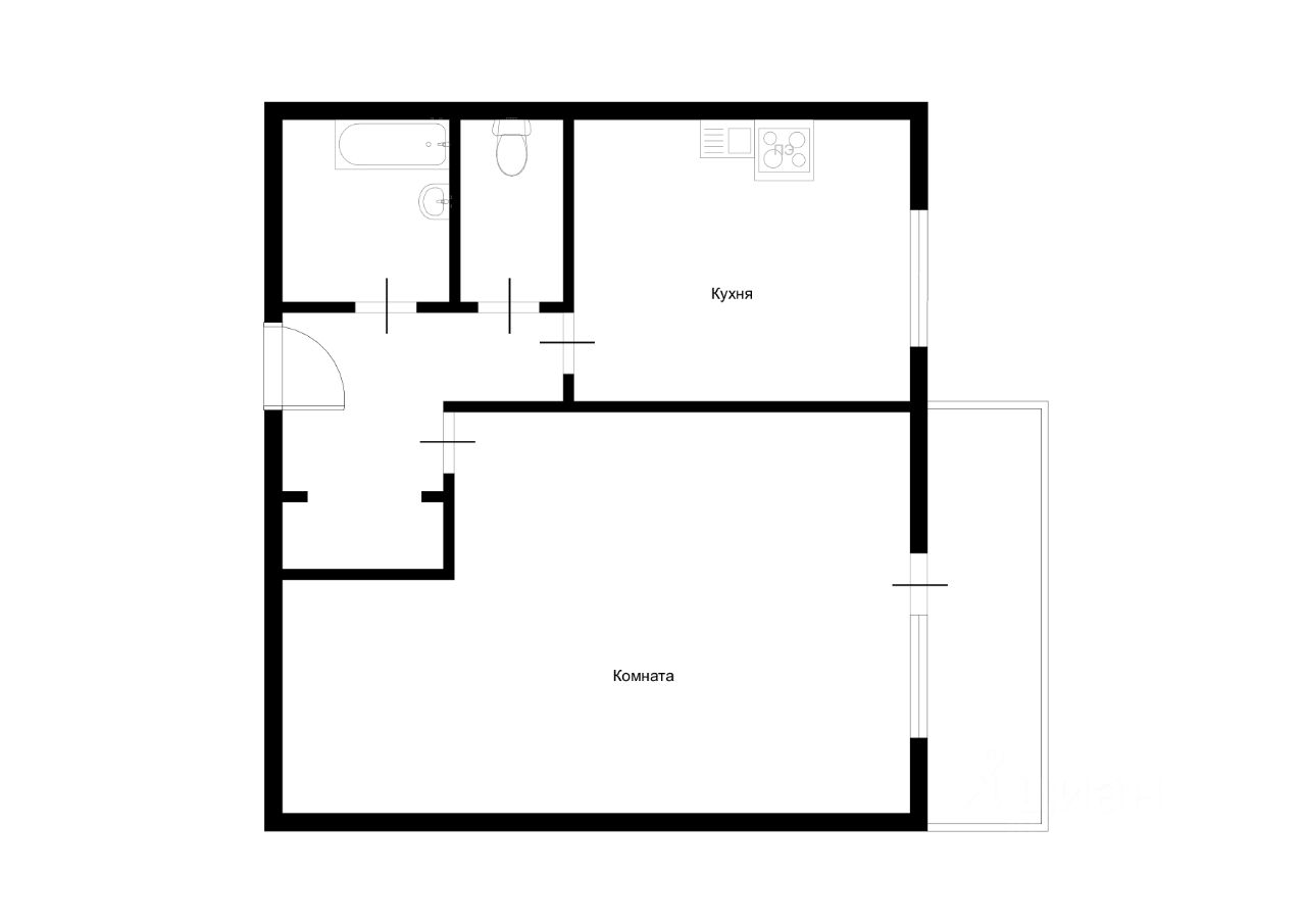 Аренда 1-комн квартиры на вторичном рынке улица Декабристов, 26