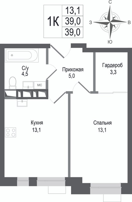 Продажа 1-комн квартиры в новостройке Королёв г.,  к. 2