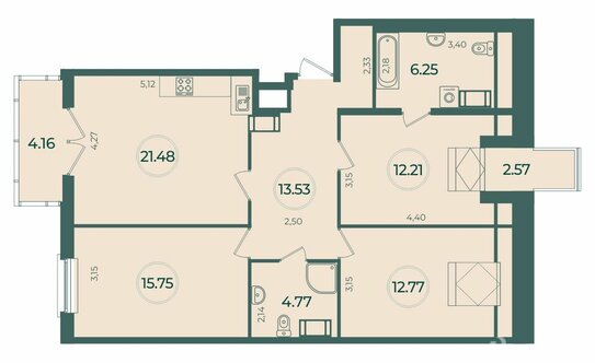 Продажа 3-комн квартиры в новостройке Курская улица,  д. 12