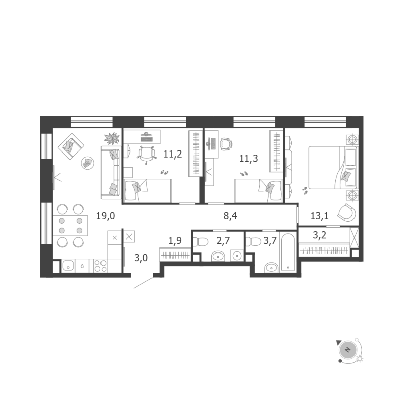Продажа 3-комн квартиры в новостройке Москва г., Автозаводская ул.,  к. 3.5