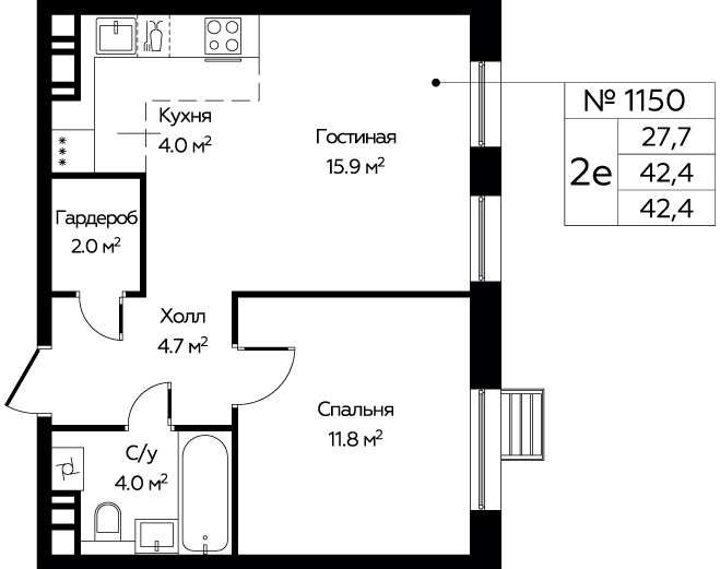 Продажа 1-комн квартиры в новостройке Cтолбово д., Проектируемый проезд № 7032,  к. 15