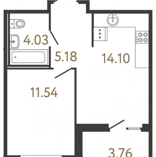 1-комн квартира Парашютная ул,  к. 3